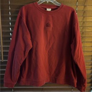 Women's Elegant Red Crew Neck Sweater